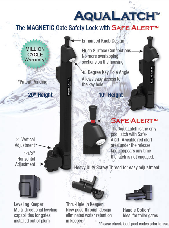AquaLatch Gate Safety Lock Pool Safety Latch