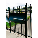 D-6035 DAC Industries Standard Exit Bar Kit Installed on Metal Fence