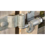 Snug Cottage Hardware 8305 Heavy Duty Cranked Strap Hinge with 8256 Mounting Plate Detail - Overhead Face