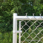 Aluminum Chain Link Swing Gate Corner Detail - Front View
