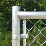 Aluminum Chain Link Swing Gate Corner Detail - Back View