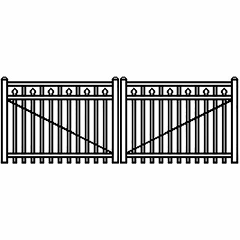 Jerith Industrial Aluminum Double Driveway Gate - Style #I200
