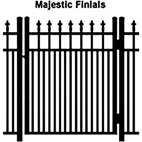 Ideal Finials #600MD Aluminum Single Swing Gate - Modified Double Picket