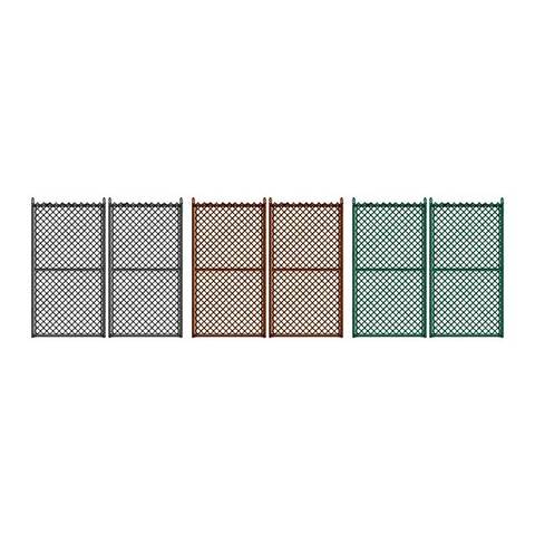Hoover Fence Commercial Chain Link Fence Double Gates, All 1-5/8" Galvanized HF20 Frame - Black, Brown, and Green