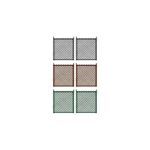 Hoover Fence Residential Chain Link Fence Double Swing Gate - All 1-3/8" Round Frame, 8ga. E&B Fabric - Black, Brown, and Green