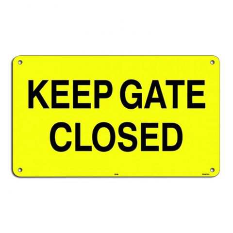6" x 10" Aluminum Sign - Keep Gate Closed
