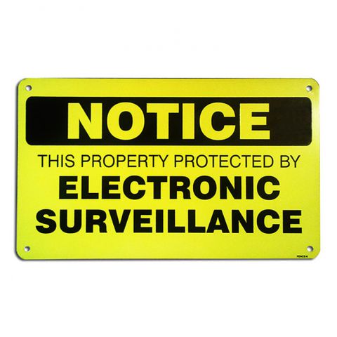 6" x 10" Aluminum Sign - Electronic Surveillance