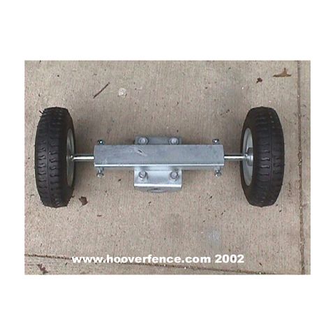 Nationwide Industries Pneumatic Double Wheel Carrier for Chain Link Fence Rolling Gates - fits 1-5/8" & 2", 8-10" wheel