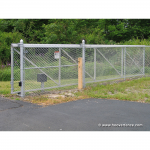 Hoover Fence Chain Link Single Track Aluminum Slide Gate Kit - Gate Open
