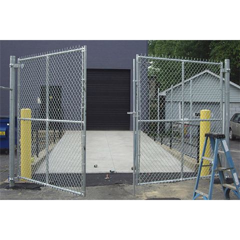 Hoover Fence Commercial Chain Link Fence Double Gates, All 1-5/8" Galvanized HF20 Frame