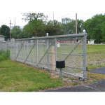 Hoover Fence Chain Link Single Track Aluminum Slide Gate Kit Installation - Inside View