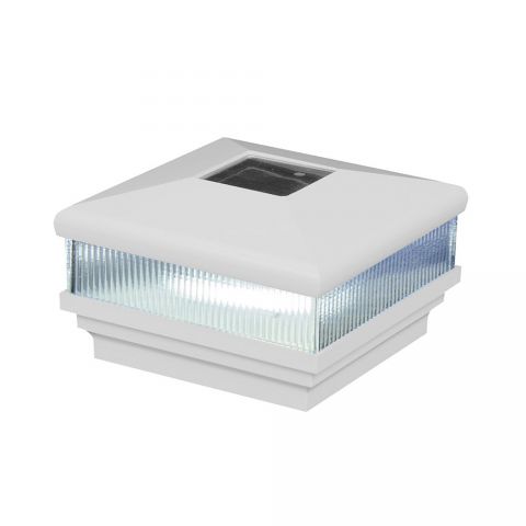 LMT Neptune Scallop Lens Solar LED Lighting Post Caps for Vinyl Posts