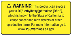 Proposition 65 DEHP Warning