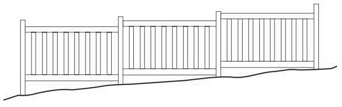 Stair-Stepping Vinyl Fence