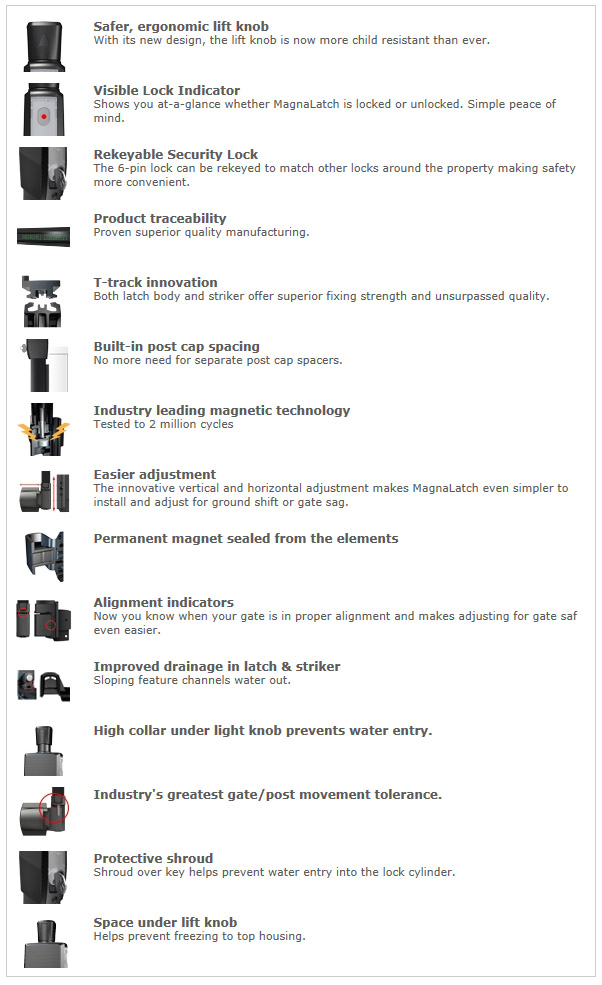 MagnaLatch Series 3 Pool Gate Latches