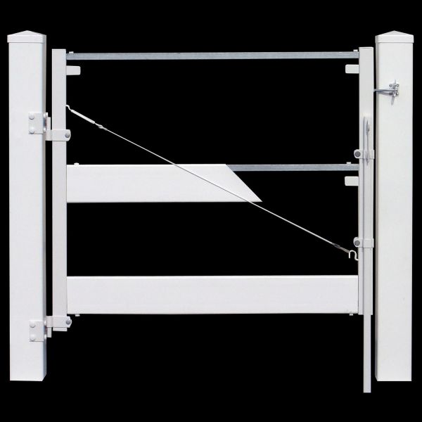 Jewett-Cameron Double Post and Rail Fence Vinyl Gate Frame