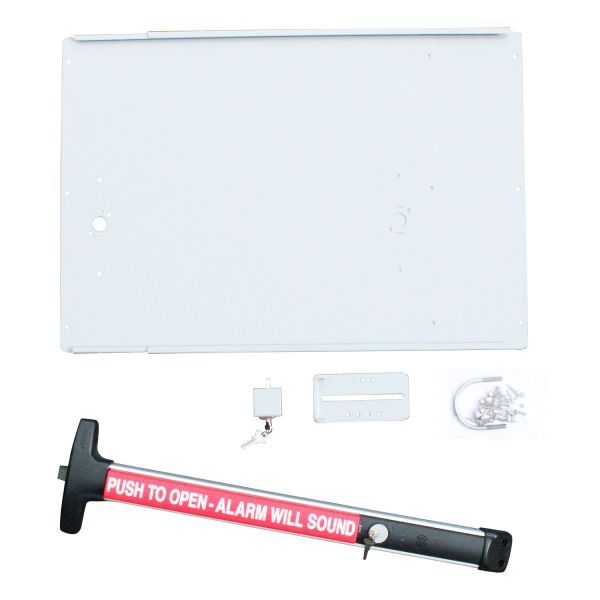DAC Industries Superior Exit Bar Kit for Gates - Plate, D-6006 Bar with Alarm and Lock Box