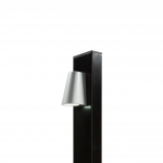 Locinox TRICONE Plug amp; Play Designer LED Lighting - Silver Finish on Black Post