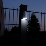 Locinox TRICONE Plug amp; Play Designer LED Lighting - Illuminated at Night on Fence Post