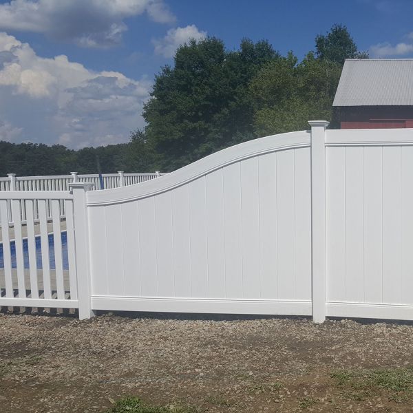 Bufftech Chesterfield Vinyl Fence Panels - S-Curve Top Rail