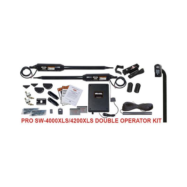 Linear PRO-SW4002XLS Automatic Gate Opener Kit for Double Swing Gates (2000 lb capacity)