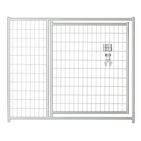 Jewett-Cameron Lucky Dog Silver Welded Wire Kennel Panels with Gate