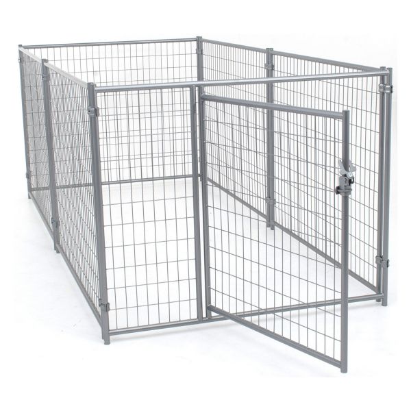 Jewett-Cameron Lucky Dog Silver Welded Wire Kennel Panel Enclosure Kits