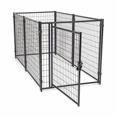 Jewett-Cameron Lucky Dog Black Welded Wire Kennel Panel Enclosure Kits
