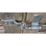 Snug Cottage Hardware 8305 Heavy Duty Cranked Strap Hinge with 8256 Mounting Plate Detail - Overhead View