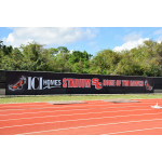 Vinyl Coated Polyester (VCP) 80% Fence Screening - Installed At School Track - Custom Printing