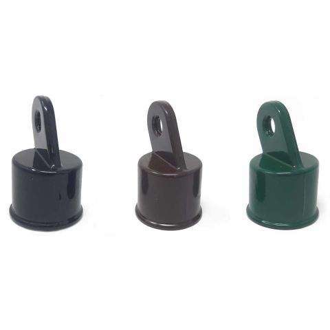Chain Link Fence Rail End Cups - Black, Brown, and Green