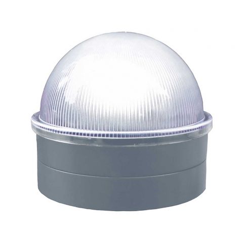 Classy Caps Summit Solar Lighting Post Caps for Round Chain Link Fence Posts - Silver