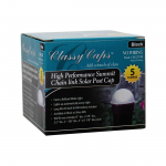 Classy Caps Summit Solar Lighting Post Caps for Round Chain Link Fence Posts - Black (CC-CH2233B) - Packaged
