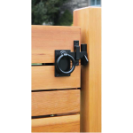 Snug Cottage Hardware Contemporary Ring Gate Latch - Setback Mount with Gate Stop - Black (6152-L6SP)