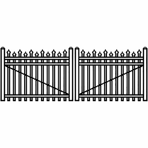 Jerith Industrial Aluminum Double Driveway Gate - Style #I100