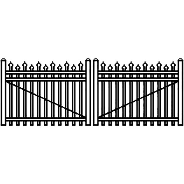Jerith Industrial Aluminum Double Driveway Gate - Style #I100