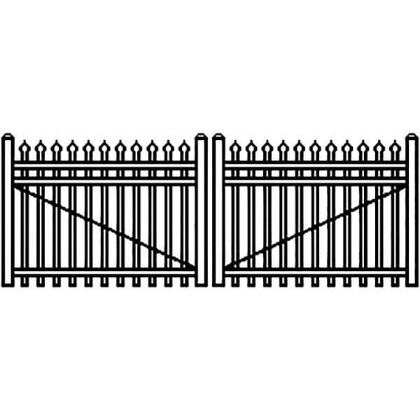 Jerith Industrial Aluminum Double Driveway Gate - Style #I101