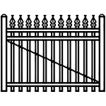 Jerith Industrial Aluminum Single Swing Gate Style #I111 w/Finials (JXE-I111-SG)