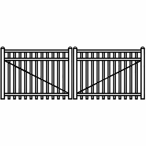 Jerith Industrial Aluminum Double Driveway Gate - Style #I202