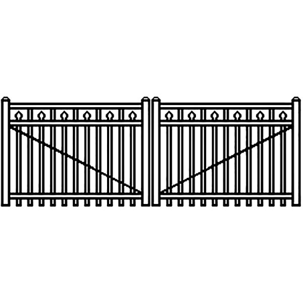 Jerith Industrial Aluminum Double Driveway Gate - Style #I200