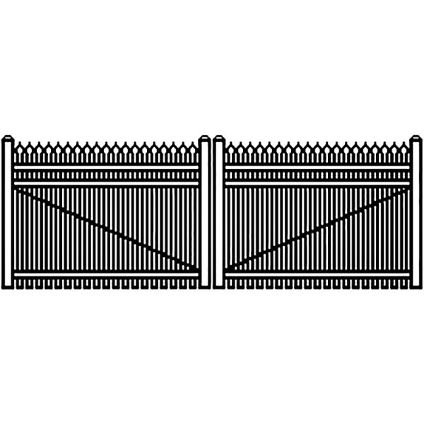 Jerith Industrial Aluminum Double Driveway Gate - Style #I401