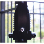 Borglocks Keypad Combination Lock for Metal Swing Gates - Installed Side View