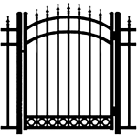 Ideal Finials #6005 Aluminum Arched Walk Gate - Bottom Rings (IX-FINIALS-600M-AGR)