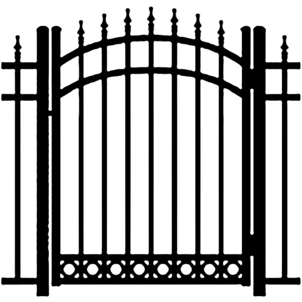 Ideal Finials #6005 Aluminum Arched Walk Gate - Bottom Rings