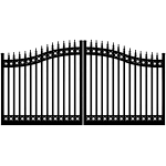 Ideal #8630 Aluminum Double Swing Gate, with Finials and Top & Bottom Rings (IXE-8630-RTB)