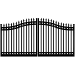 Ideal #8630 Aluminum Double Swing Gate, with Finials and Top & Bottom Rings (IXE-8630-RTB)