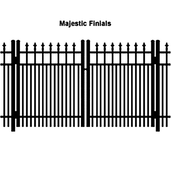 Ideal Finials #600 Aluminum Double Swing Gate - Double Picket