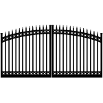 Ideal #8610 Aluminum Double Swing Estate Gate, with Finials and Top & Bottom Rings (IXE-8610-RTB)