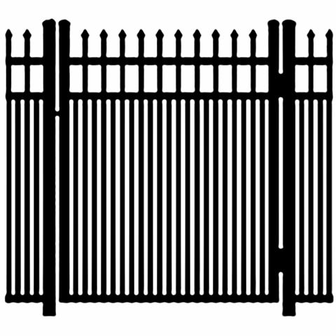 Ideal Maine #203MD Aluminum Single Swing Gate - Modified Double Picket