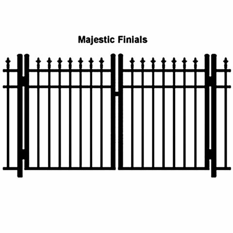 Ideal Finials #600M Aluminum Double Swing Gate - Modified